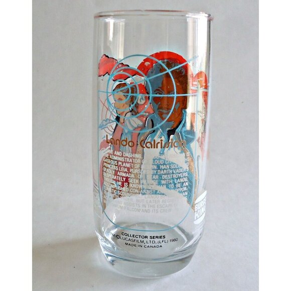 Vintage Empire Strikes Back  Drinking Glass  Lando Calrissian Promo Glasses 1980 - Picture 3 of 4